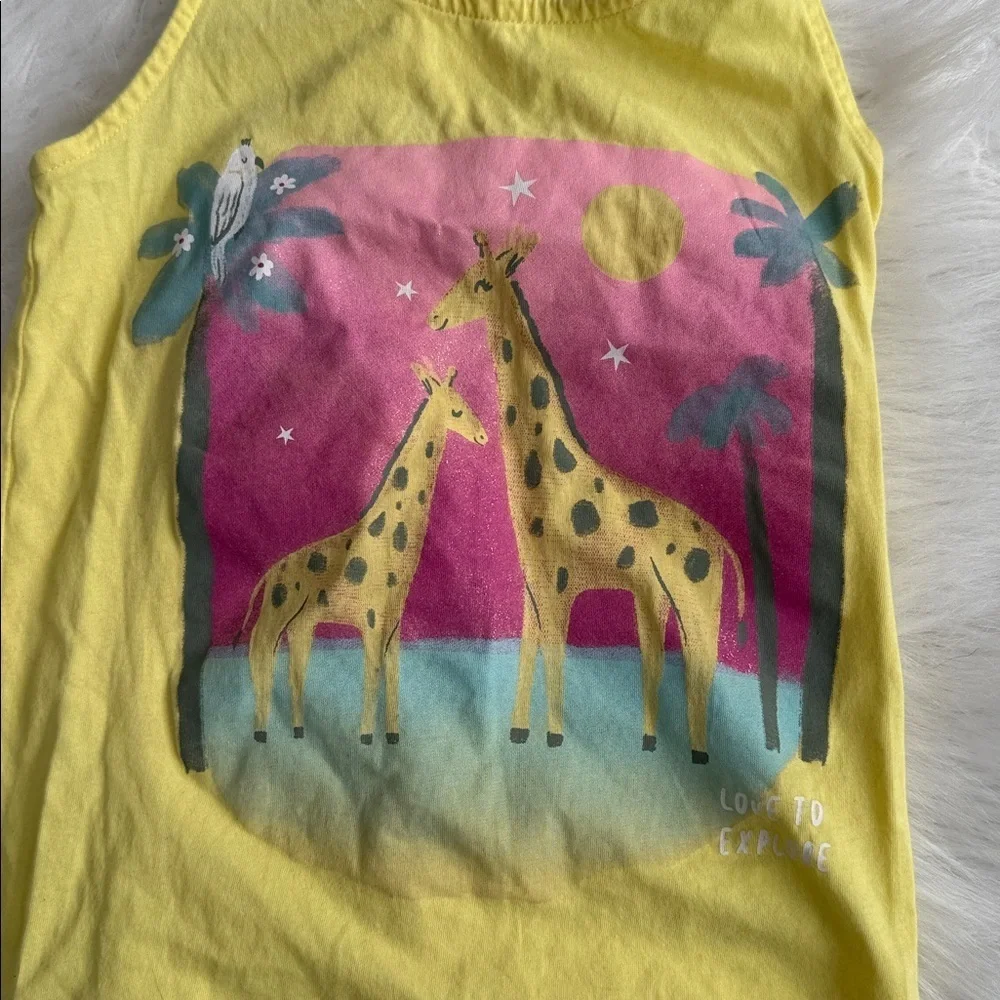 Carters Yellow Giraffe Print Kids Tank Top